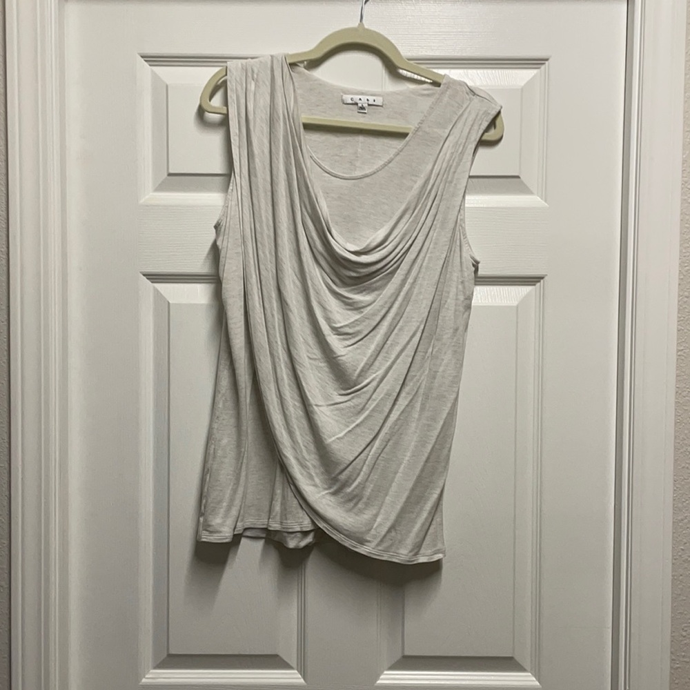 CAbi Womens Overlay Tee Tank Top Draped rayon